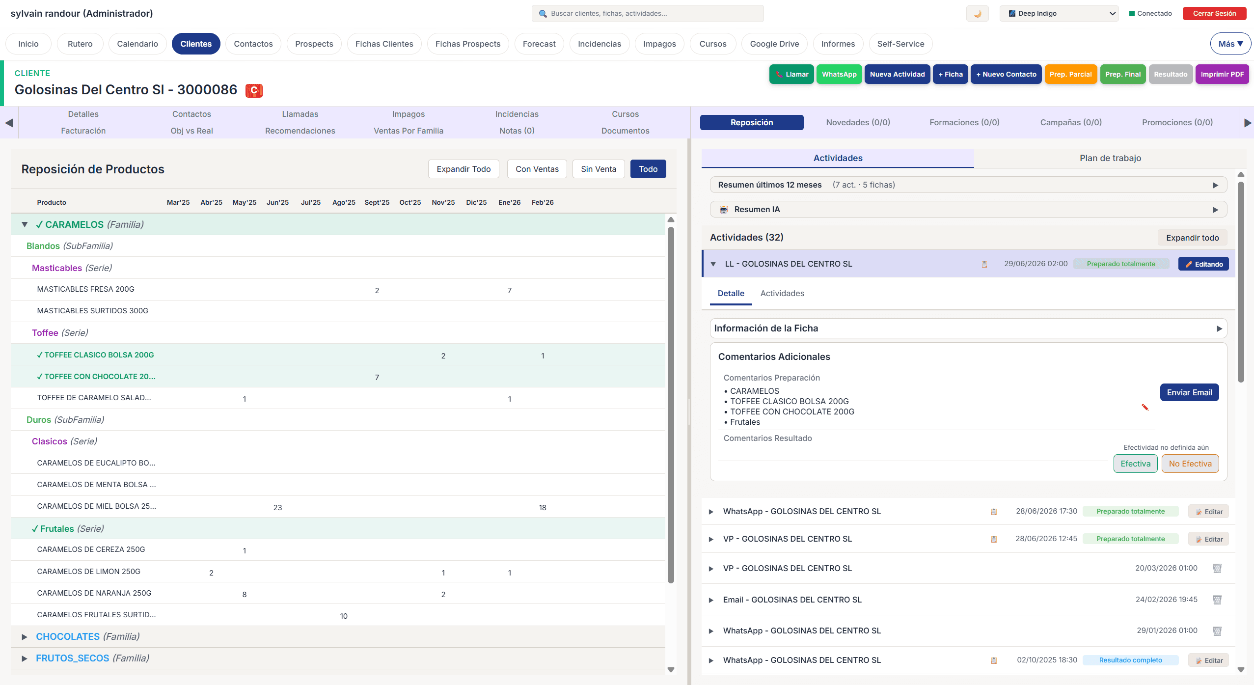 Dans GoAgenticCRM B2B Sales tout est cliquable ! Preparer un appel ou une visite commerciale se fait en quelques clics.